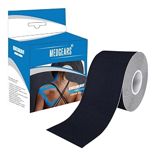 medgears kinesiology tape in multiple colors elegant black