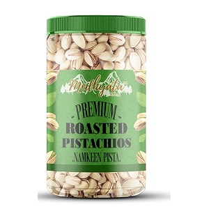 medhyata fresh whole roasted salted pistachios  salted pista with shell