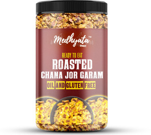 medhyata special low fat black chana jhor garam oil  gluten free jar pack chana chor 300 g