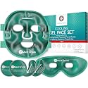 Medi Grade Face Ice Pack and Cooling Eye Mask Set, ChillGel Gel Mask, Green