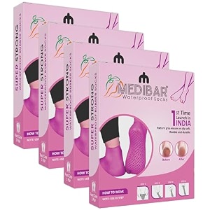 anti heel full length waterproof rubber socks moisturizing silicon heel peny socks pain relief foot care protector for men amp women - size-small5-6 pink pack of 4