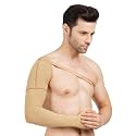 Medical Compression Arm Sleeve with shoulder strap amd Palm | HIGH COMPRESSION | COTTON | Post Liposuction and BURN Support | Lymphedema