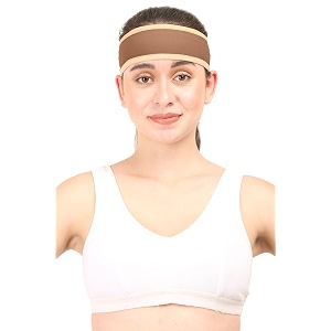 medical compression headache band  moderate compression  post incisional support  burn pressure  pain reliever  migraine pain relief  head massager  small brown
