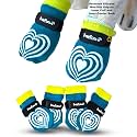 Medical Therapeutic Double Sided Non-Slip Cotton Dog Socks | PawFlex Comfy Pawz Silicone Grip on Inner Cuff No Twisting or Sliding Off | Senior &amp; Disabled Dog Traction Control |Pet Paw Protection