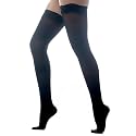 Medicella Premier Closed Toe Thigh High Compression Stockings for Women 15-20 mmHg Made in USA Medical Quality Sheer Moderate Pressure Support Circulation &amp; Travel (Small, Black)