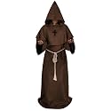 Medieval Hooded Monk Robe Costume Friar Priest Robe Cloak Renaissance Costume Men Halloween Costume Wizard Robe
