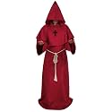 Medieval Hooded Monk Robe Costume Friar Priest Robe Cloak Renaissance Costume Men Halloween Costume Wizard Robe