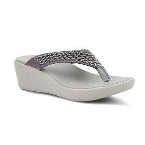medifeetcushioned footbed comfortable heel flip flops grey and purple grey uk footwear size system adult women numeric wide 4