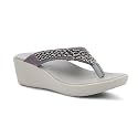 MedifeetCushioned Footbed Comfortable Heel Flip Flops, Grey and Purple (GREY, UK Footwear Size System, Adult, Women, Numeric, Wide, 4)