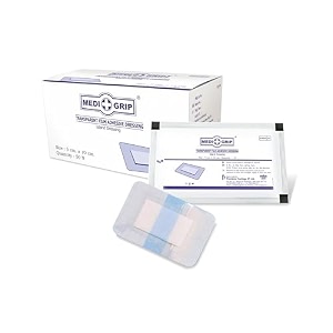 medigrip transparent fllm adhesive dressing with pad 10 cm x 30 cm transp island dressing pack of 25