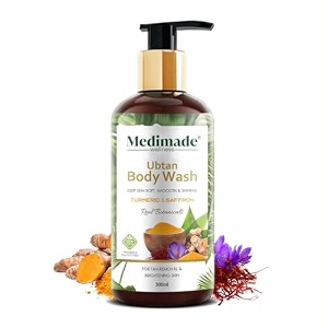 medimade ubtan body wash with turmeric amp saffron for men and women  improve skin tone amp texture  for tan removal amp brightening skin  brings a natural radiance amp glow