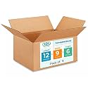 Medium Moving &amp; Shipping Boxes 12 x 9 x 6 inches (5-Pack) - Extra Strength 200 lb vs Regular - Corrugated Medium Moving Box, Made in USA - Packaging Box by IDL Packaging