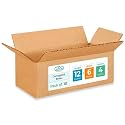 Medium Moving &amp; Shipping Boxes 12x6x4 inches (10-Pack) - Extra Strength 200 lb vs Regular - Corrugated Medium Moving Boxes - Shipping Box for USPS, UPS, FedEx - Corrugated Box by IDL Packaging