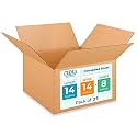 Medium Moving &amp; Shipping Boxes 14"L x 14"W x 8"H (25-Pack) - Extra Strength 200 lb vs Regular - Corrugated Strong Cardboard Boxes - Packing and Moving Box - Moving Box Heavy Duty by IDL Packaging