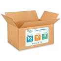 Medium Moving &amp; Shipping Boxes 16 x 10 x 8 inches (5-Pack) - Extra Strength 200 lb vs Regular - Corrugated Packing Boxes - Cardboard Box for Delivery - Box for Shipping by IDL Packaging