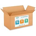 Medium Moving &amp; Shipping Boxes 16 x 8 x 8 inches (5-Pack) - Extra Strength 200 lb vs Regular - Corrugated Strong Cardboard Boxes Moving and Delivering - Square Box - Cartons Box by IDL Packaging