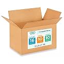 Medium Shipping &amp; Moving Boxes 16x10x10 inches (10-Pack) - Extra Strength 200 lb vs Regular - Corrugated Packing Boxes for Moving - Cardboard Box, Made in USA - Packaging Box by IDL Packaging