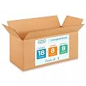 Medium Shipping &amp; Moving Boxes 18 x 8 x 8 inches (5-Pack) - Extra Strength 200 lb vs Regular - Corrugated Medium Moving Boxes, Made in USA - Box for Packaging - Square Box by IDL Packaging