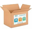 Medium Shipping &amp; Moving Boxes 18"L x 12"W x 12"H (25-Pack) - Extra Strength 200 lb vs Regular - Corrugated Strong Boxes for Packaging - Medium Moving Box - Cardboard Moving Box by IDL Packaging