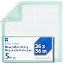 Medline Bed Pads Disposable Adult, Heavy Duty Chux Pads, 36x36, 5 Count, Incontinence Bed Pads for Adults, Chucks Underpads Extra Large, Disposable Bed Pads for Incontinence, Pee Pads