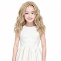 MEDO Blonde Wig Kids Child Wig Short Wavy Curly Wig Flaxen Blonde Wig Synthetic Girls Wig Cosplay Halloween Party Costume Wig (Flaxen Blonde)