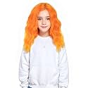 MEDO Orange Wig for Girls Kids Fire Wig 12inch Short Wave Halloween Party Costume Synthetic Flame Wig Child Wig for Girls (Ombre Orange)