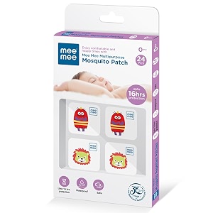 mee mee 100 natural mosquito repellent patches 24 baby-safe patches with 16 hr protection  with lemon scent non-toxic waterproof  protects babies amp kids from dengue malaria chikunguniya