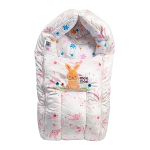 mee mee baby cozywarm carry nest sleeping bag amp mattress for newborn babies blue giraffe