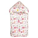Mee Mee 3 in 1 Baby Cozy/Warm Carry Nest with Sleeping Bag and Mattress for Newborn Babies (Pink) (Pink Teddy Print)
