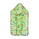 Mee Mee 3 in 1 Baby Carry Nest & Lounger with Lion Print, Soft Shearing Finish, Cotton Inner, Lightweight Portable Baby Bed for Supervised Use Only, Foldable, Machine Washable, 0 Months+, Green