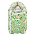 Mee Mee 3 in 1 Baby Bed, Sleeping Bag &amp; Carry Nest, House Print, Shearing Finish &amp; Cotton Soft from Inside, Machine Washable &amp; Portable Bassinet, 0M+, Green