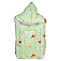 Mee Mee 3 in 1 Baby Bed, Sleeping Bag & Carry Nest, Starfish Print, Shearing Finish & Cotton Soft from Inside, Machine Washable & Portable Bassinet, Unisex Baby Sleeping Bed, 0M+, Green