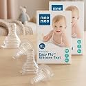 Mee Mee Anti-Colic Easy Flow Soft &amp; Flexible Silicone Teat/Nipple for Babies, Ergonomic Shape with Leak Proof &amp; BPA Free (X-Large - Pack of 4)