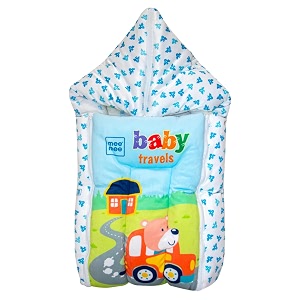 mee mee 3 in 1 baby bed sleeping bag amp carry nest bear print shearing finish amp cotton soft from inside machine washable amp portable bassinet 0m blue