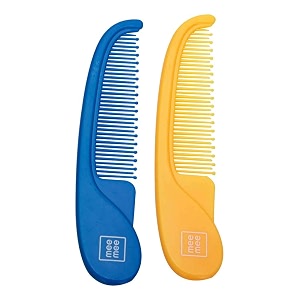 mee mee soft bristled comb set  bpa free easy grip blue orange