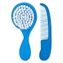 Mee Mee Baby Care Comb and Brush Set for Newborn Babies and Infants for Tender Scalp of Babies (2 Months +, Soft Bristled, Blue)