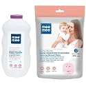Mee Mee Fresh Feel Baby Powder, 500g & Ultra Thin Super Absorbent Disposable Nursing Breast Pads (Pack of 40) | New Resealable Pack | 8 Pads Free, White