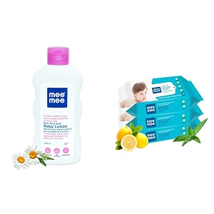 mee mee moisturizing baby lotion with fruit extracts 500ml amp caring baby wet wipes with lemon fragrance 72 pcspack pack of 3 combo
