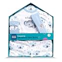 Mee Mee New Born Baby Gift Set | Soft Cotton Clothing Essentials for Infants/Baby Girls, Boys | Baby Shower Clothing Hamper (4 Pieces, Blue)| Ideal Gift for New Born Baby
