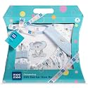 Mee Mee New Born Baby Gift Set | Soft Cotton Clothing Essentials for Infants/Baby Girls, Boys | Baby Shower Clothing Hamper (4 Pieces, Blue)| Ideal Gift for New Born Baby