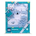 Mee Mee New Born Baby Gift Set | Soft Cotton Clothing Essentials for Infants/Baby Girls, Boys | Baby Shower Clothing Hamper (4 Pieces, Blue)| Ideal Gift for New Born Baby