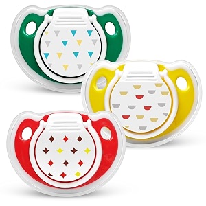 mee mee pacifier ultra light soft silicone nipple  bpa free  oral stimulatory  teether  air flow shield pacifier for babies  0-6 months  kids  pack of 3  assorted