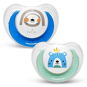 mee mee pacifier ultra light soft silicone nipple  bpa free  oral stimulatory  teether  air flow shield pacifier for babies with cute prints pack of 2 green amp blue