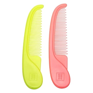 mee mee soft bristled comb set  bpa free easy grip pink green