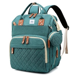 mee mee tiny treks baby diaper bag backpack with foldable bassinet changing station  waterproof maternity travel bag for moms  usb port insulated bottle amp pacifier holder