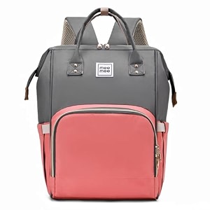 mee mee grace tote diaper bag backpack for moms amp dads 20l large capacity with 14 pockets insulated bottle holders flap tissue dispenser water-resistant oxford fabric
