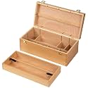 MEEDEN Portable Sturdy Wood Tool Box: Large Artist Storage Box with Handle