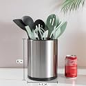 Kitchen Utensil Holder Extra Large – 360° Rotating Stainless Steel Organizer with 3 Compartments for Spoons, Spatulas, Cutlery & Cooking Tools – Countertop Caddy