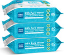 MeeMee 99% Pure Water Plant Infused Water Wipes - 80 Wipes (Pack of 3)
