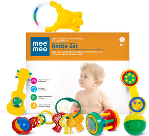 meemee baby rattle gift set 7 piece rattle